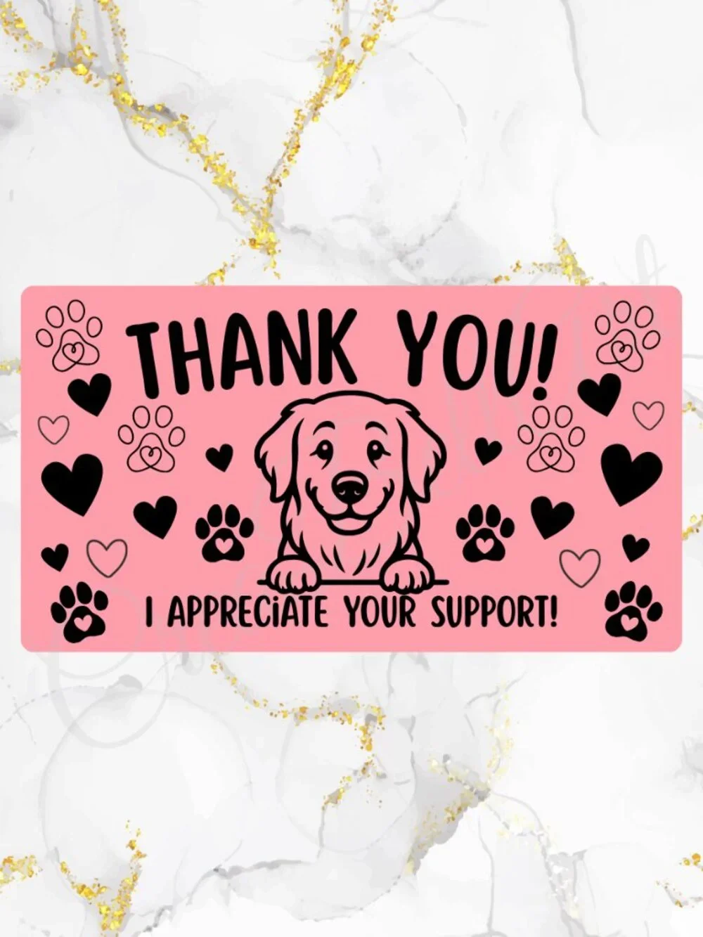 100 Cute Dog Thank You Stickers for Packaging | Small Business Labels